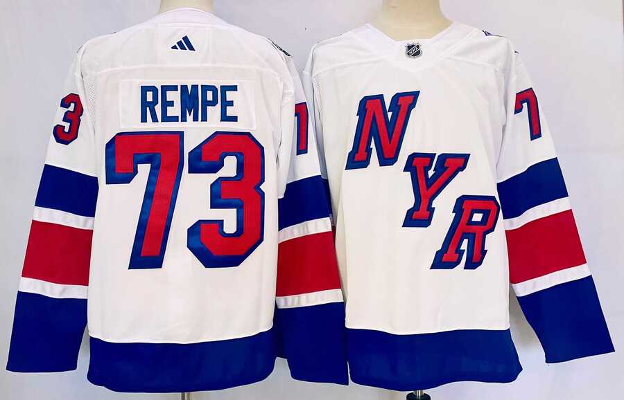 Men%27s New York Rangers #73 Matt Rempe White 2024 stadium Series Stitched Jersey